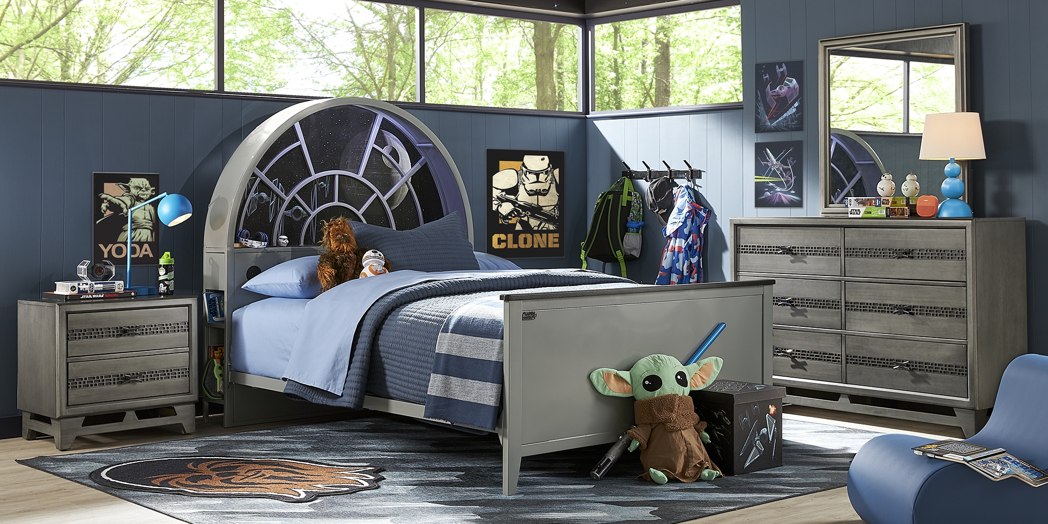 Kids Star Wars Millennium Falcon Gray 5 Pc Twin Bedroom - Thumbnail - Image 2