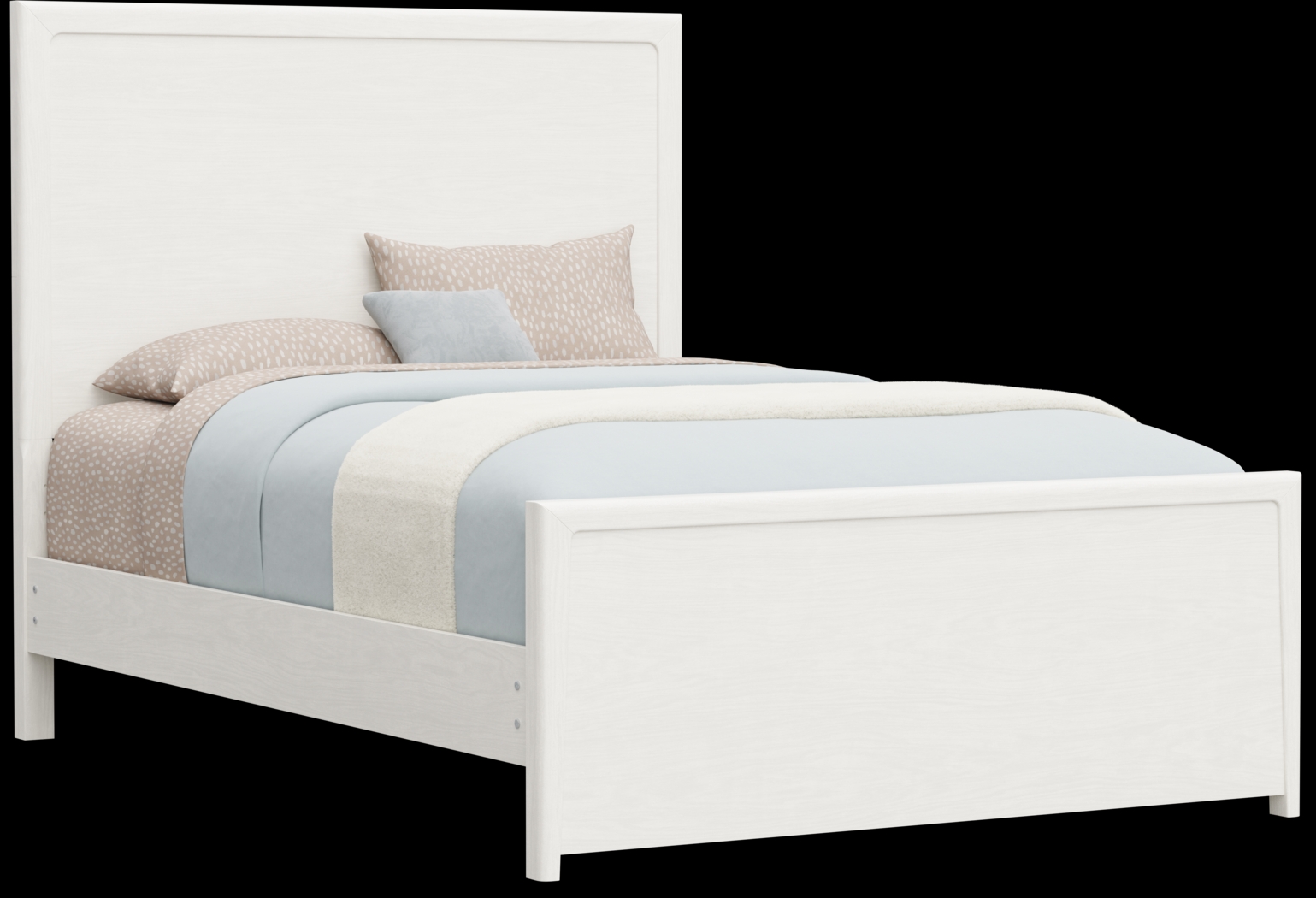 Kids Stardust Pearlized White Full Panel Bed - Thumbnail - Image 1