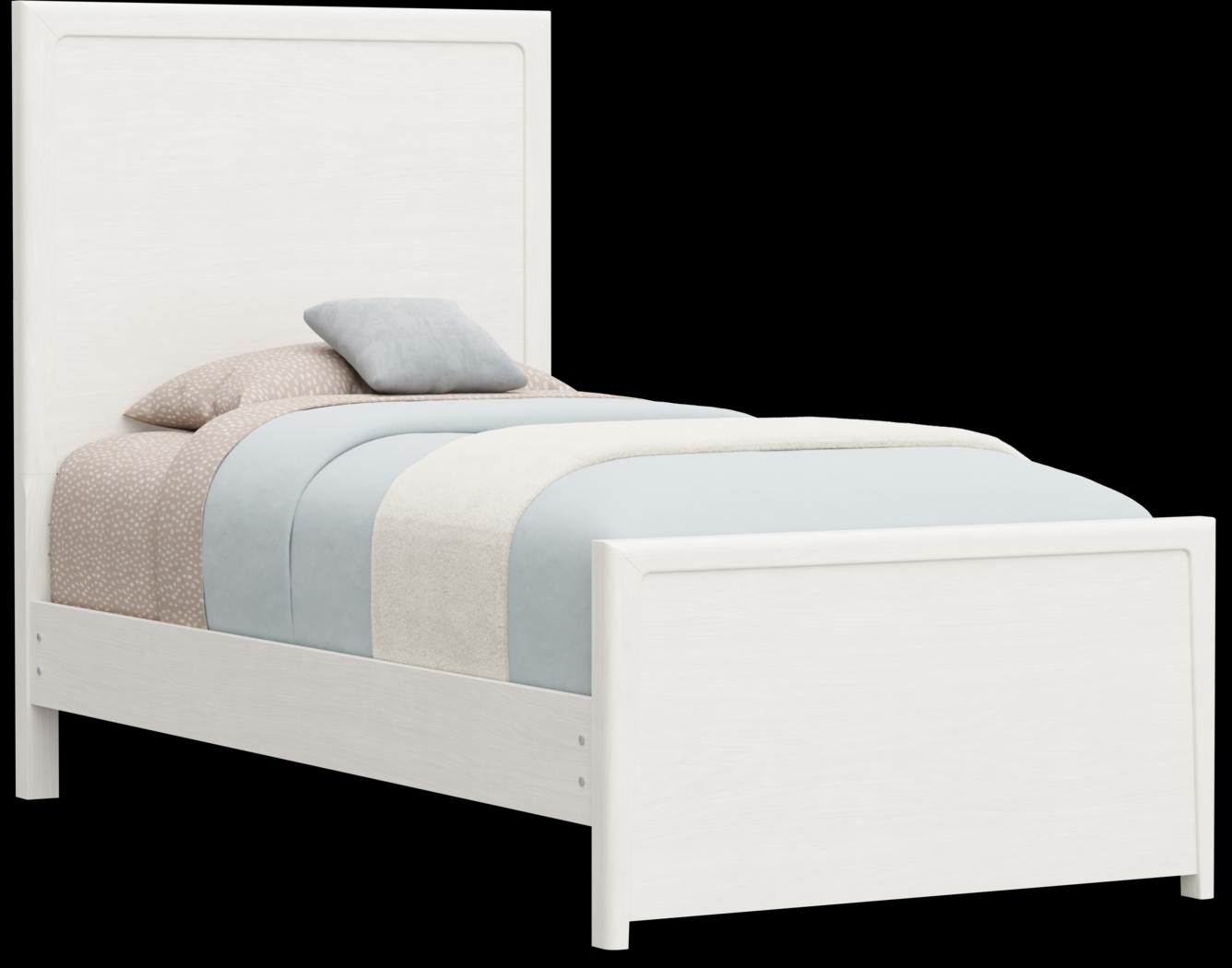 Kids Stardust Pearlized White Twin Panel Bed - Thumbnail - Image 1
