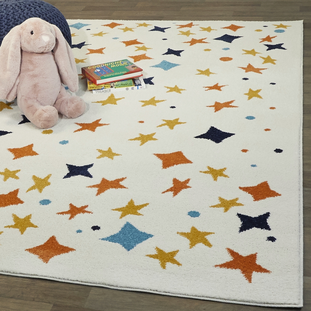 Kids Starry Bright Cream 5'3 x 7' Rug - Thumbnail - Image 2