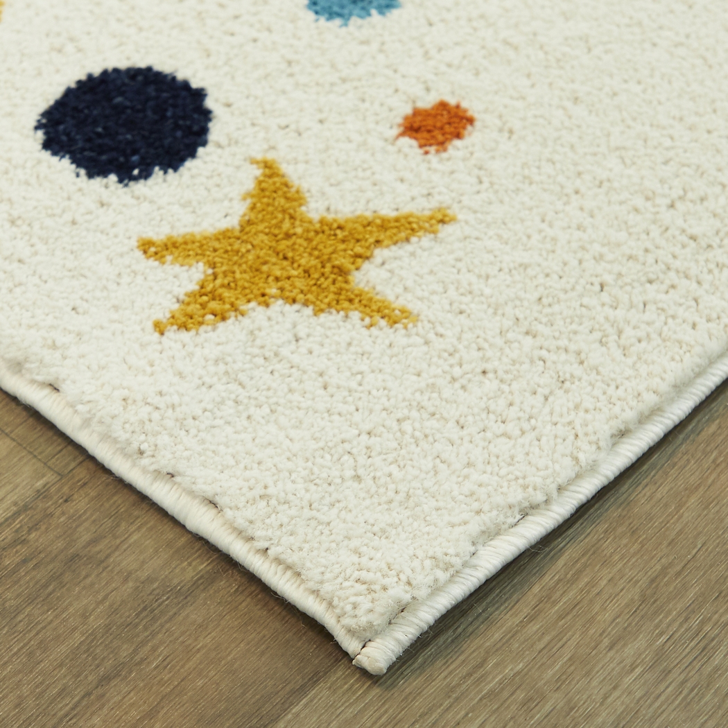 Kids Starry Bright Cream 5'3 x 7' Rug - Thumbnail - Image 4