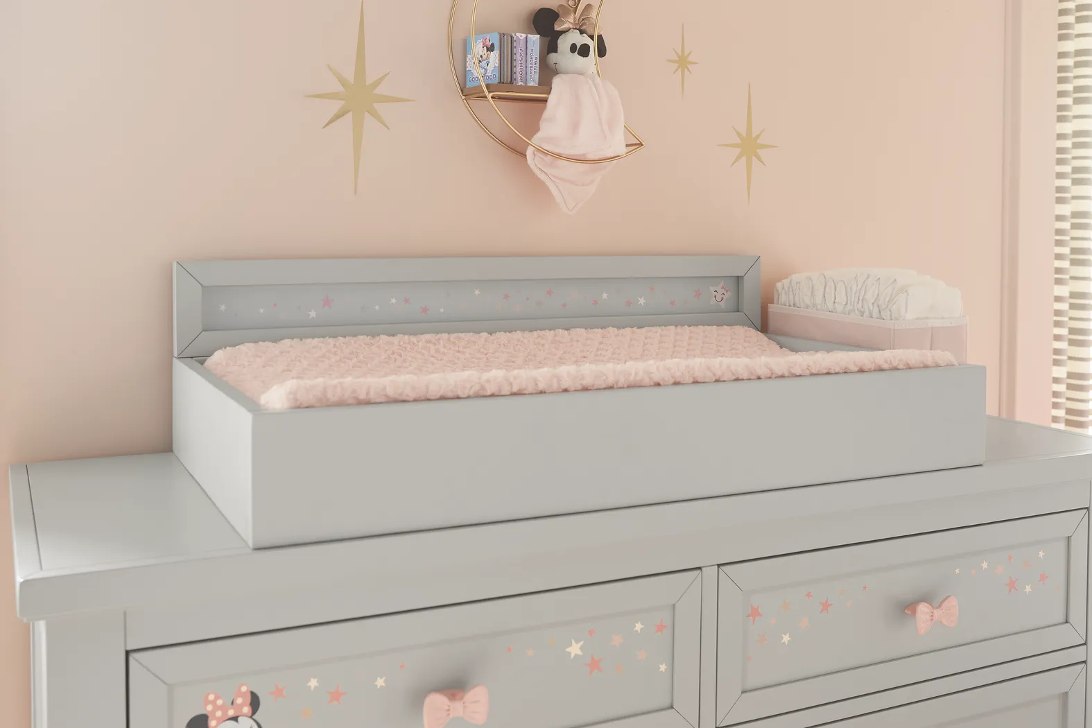 Kids Starry Dreams with Minnie Mouse Gray 5 Pc Nursery with Toddler Rails - Thumbnail - Image 7