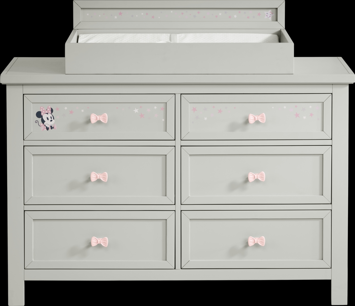 Kids Starry Dreams with Minnie Mouse Gray Dresser with Changing Topper and Pad - Thumbnail - Image 1