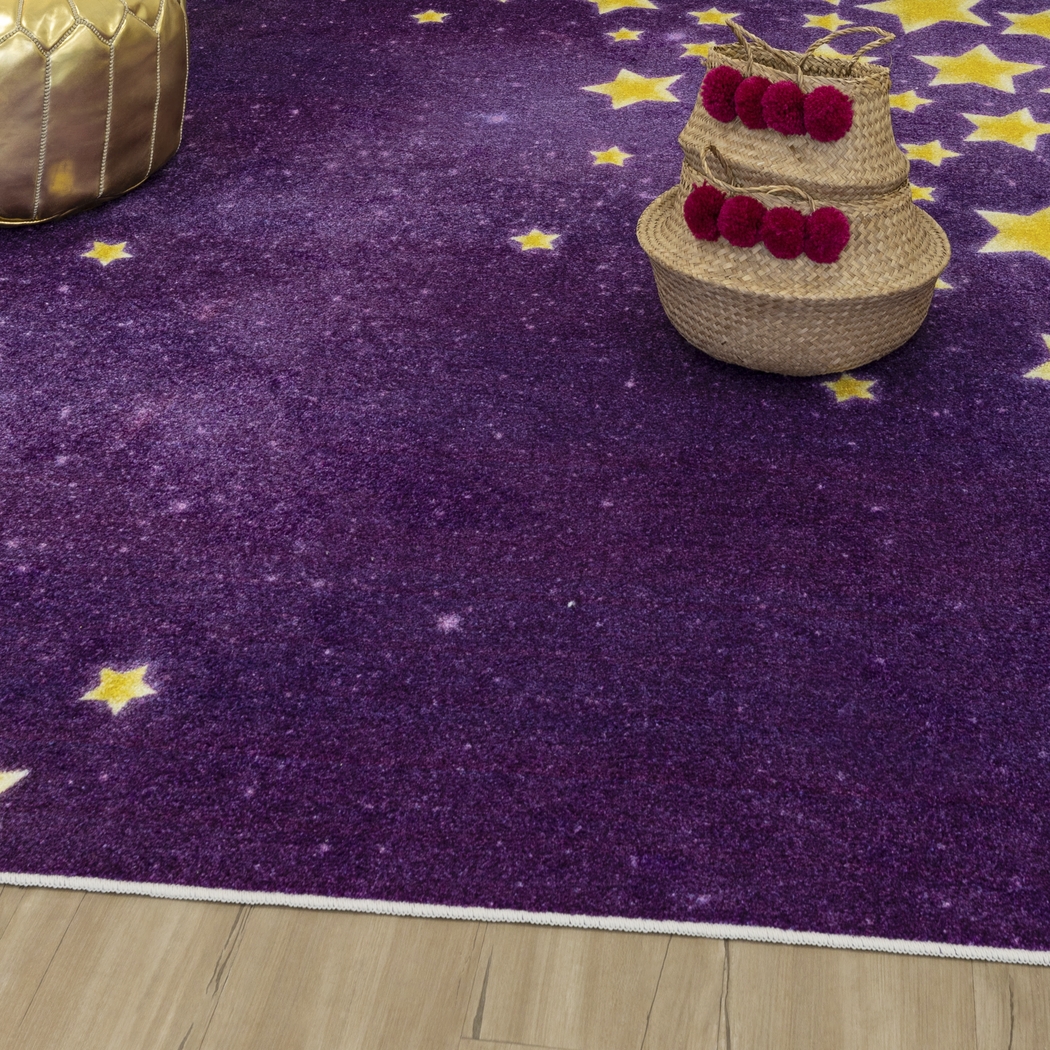 Kids Starry Sky Purple 5' x 8' Rug - Thumbnail - Image 3