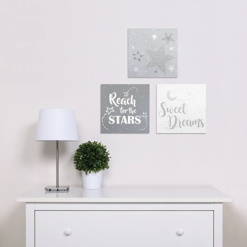 Kids Starry Slumbers Light Gray 3 Pc Artwork - Thumbnail - Image 3