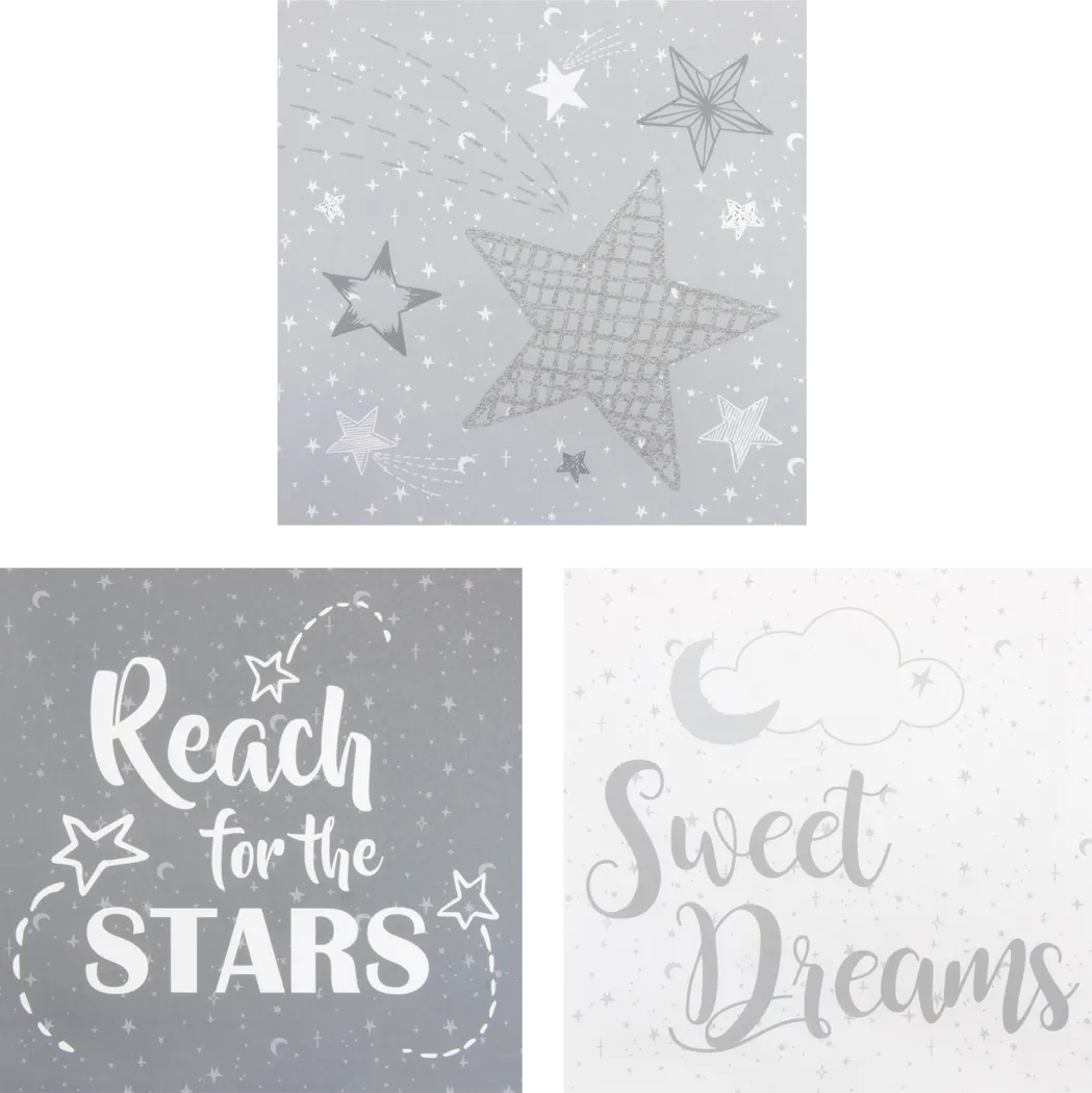 Kids Starry Slumbers Light Gray 3 Pc Artwork - Thumbnail - Image 1