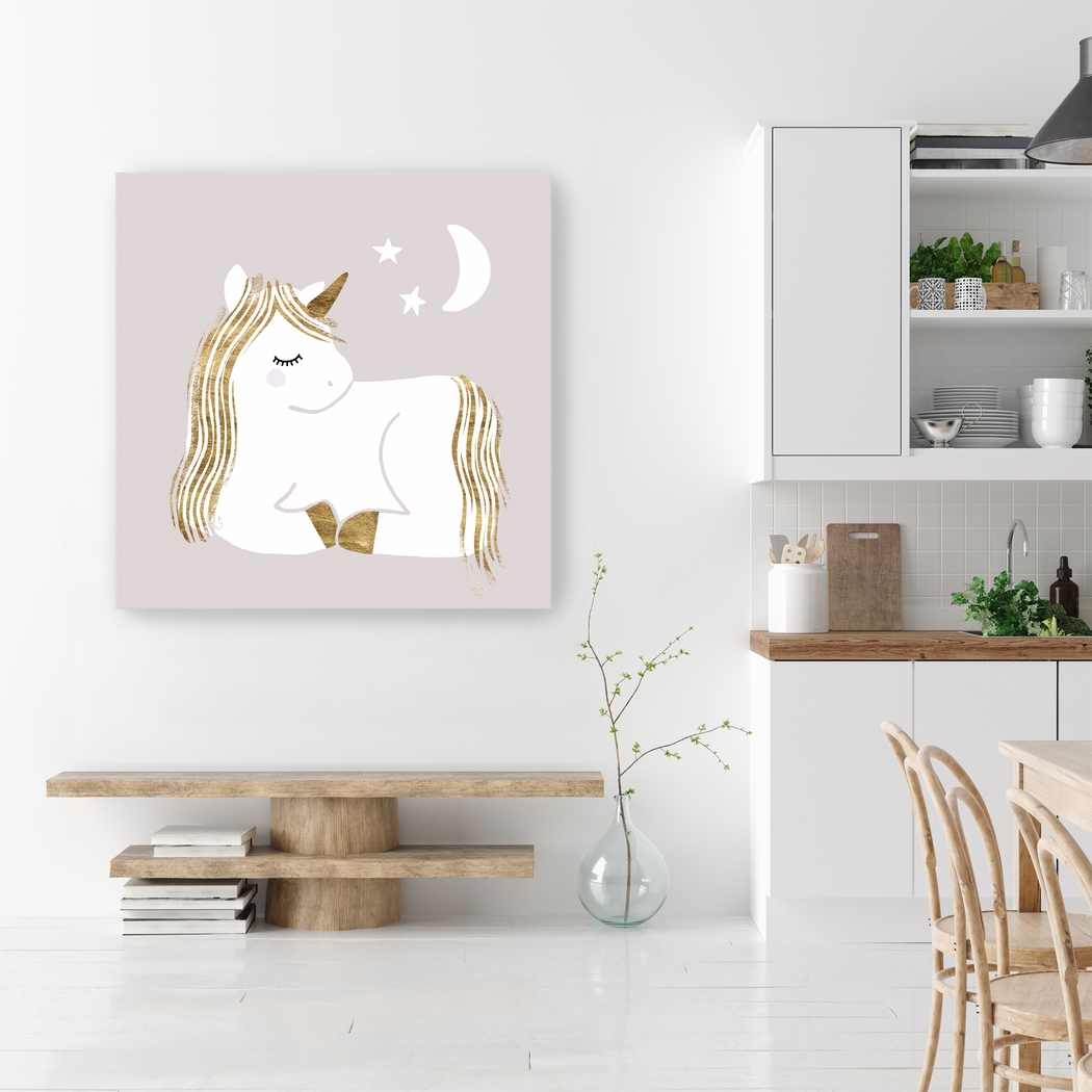 Kids Starry Unicorn II Gray Artwork - Thumbnail - Image 2