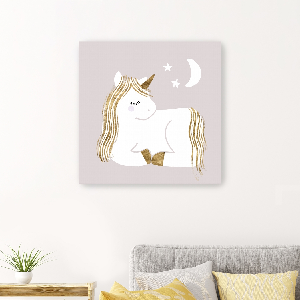Kids Starry Unicorn II Gray Artwork - Thumbnail - Image 3