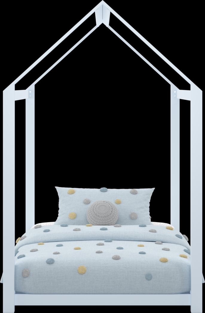 Kids Storybook Sky Blue Twin House Bed - Thumbnail - Image 2