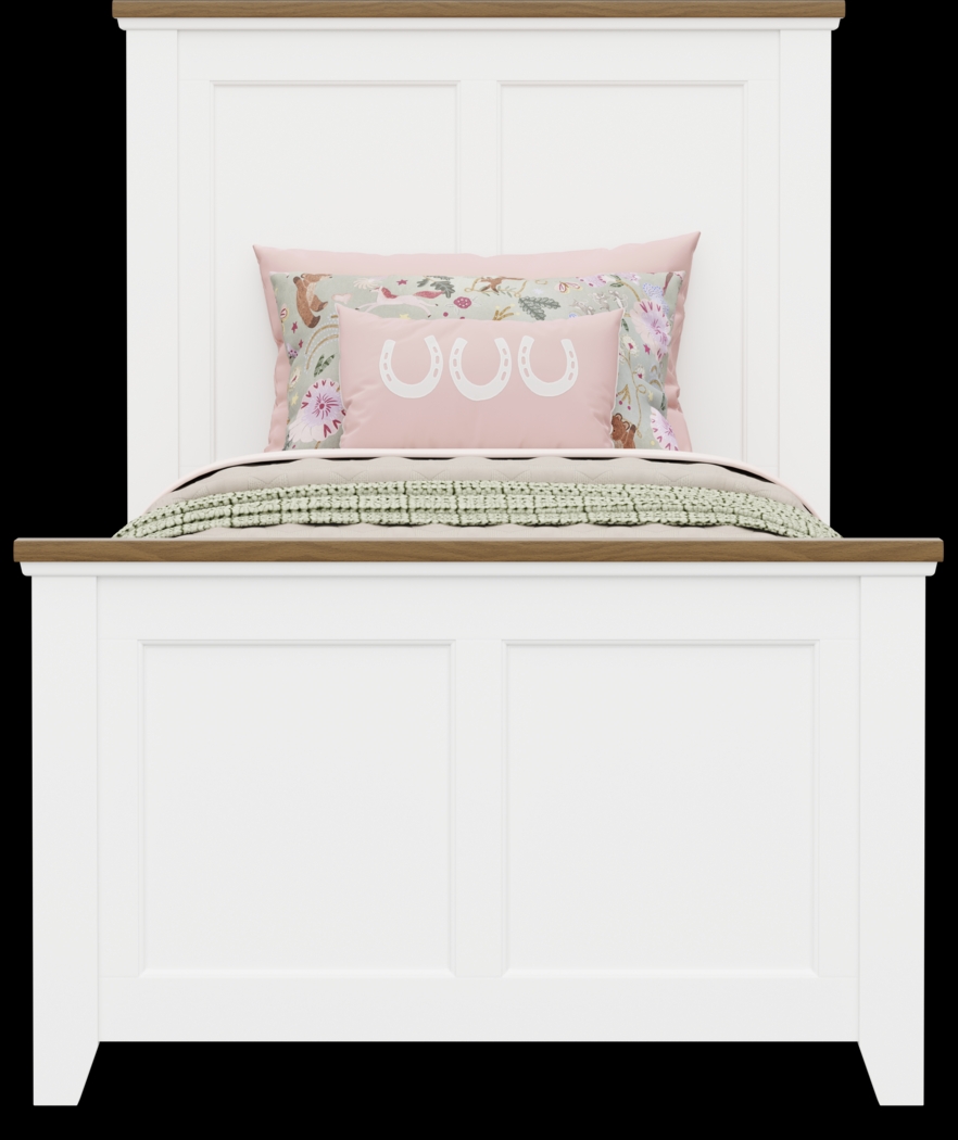 Kids Sugar Hollow White Twin Panel Bed - Thumbnail - Image 3