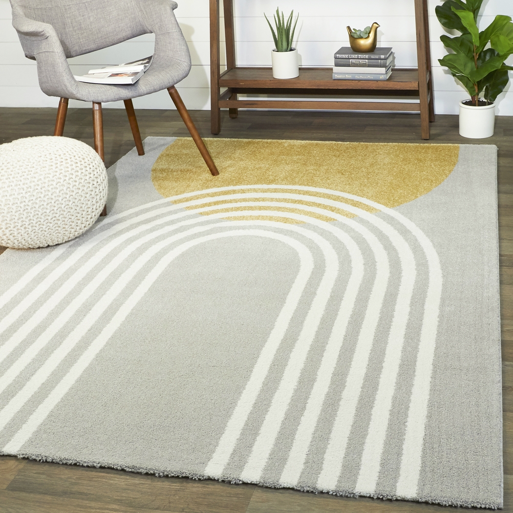 Kids Sun and Shine Light Gray 7'10x 10' Rug - Thumbnail - Image 2