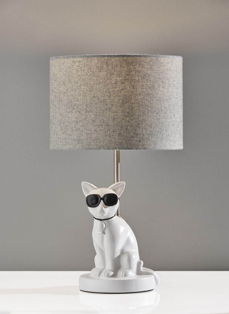 Kids Sunny Cat White Table Lamp - Thumbnail - Image 2