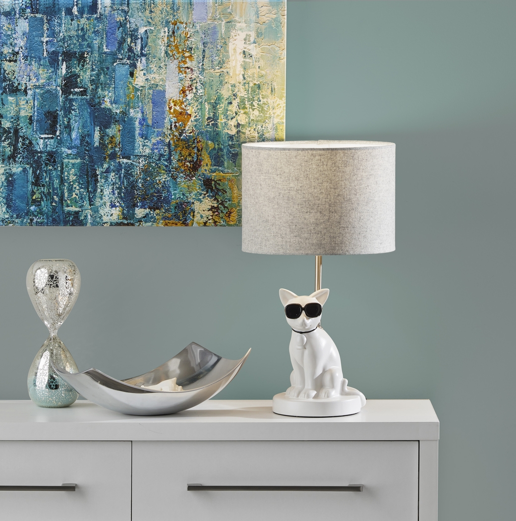 Kids Sunny Cat White Table Lamp - Thumbnail - Image 9