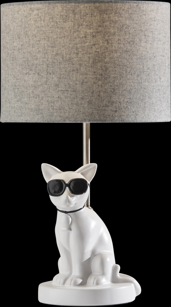 Kids Sunny Cat White Table Lamp - Thumbnail - Image 1