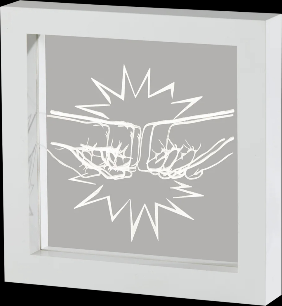 Kids Super Heroes Decor White Fist Bump Light Box - Thumbnail - Image 1