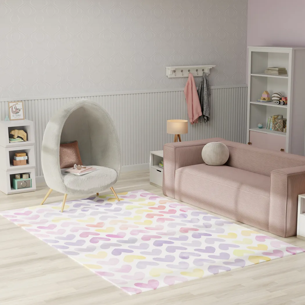 Kids Sweet Hearts Multi 5' x 7' Rug - Thumbnail - Image 3