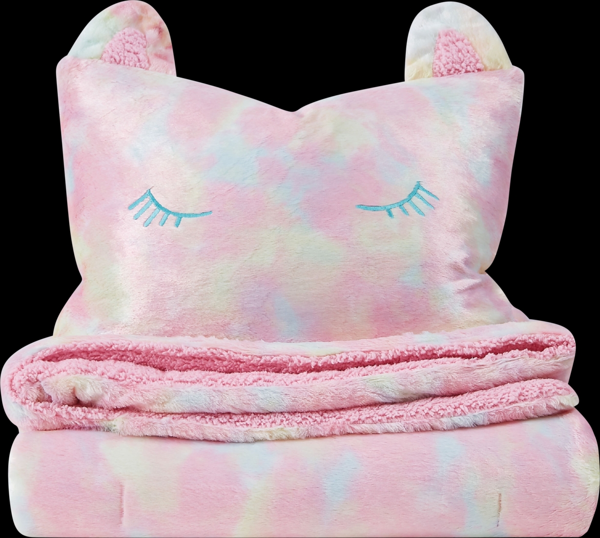 Kids Sweet Rainbow Pink 2 Pc Twin XL Comforter Set - Thumbnail - Image 2