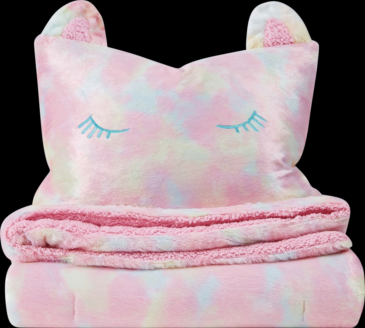 Kids Sweet Rainbow Pink 3 Pc Full/Queen Comforter Set - Thumbnail - Image 2