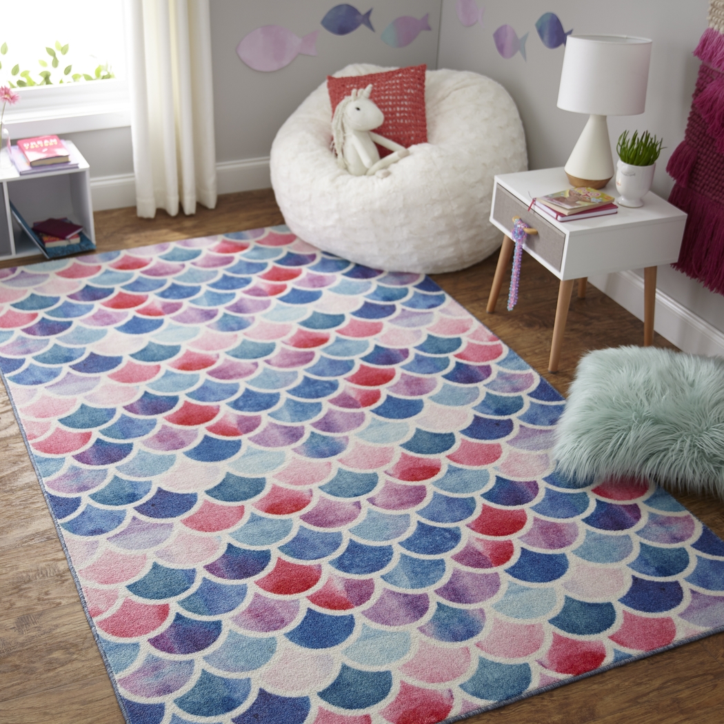 Kids Sweet Waves Pink 5' x 8' Rug - Thumbnail - Image 2