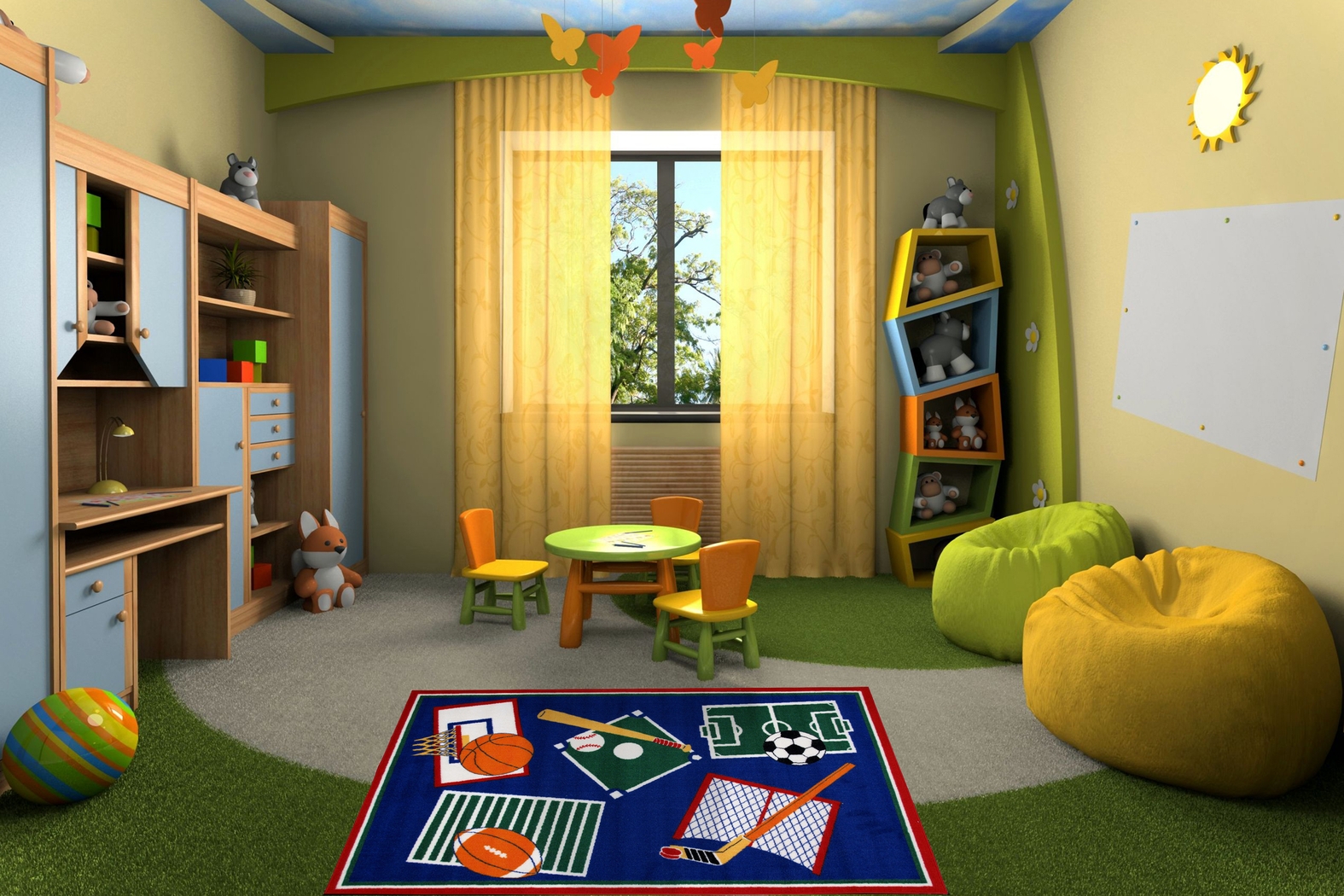 Kids Team Goals Navy 3'2 x 4'8 Rug - Thumbnail - Image 2