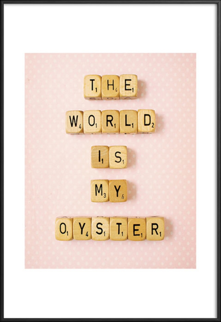 Kids The World Is My Oyster Pink Metal Framed Print - Thumbnail - Image 1