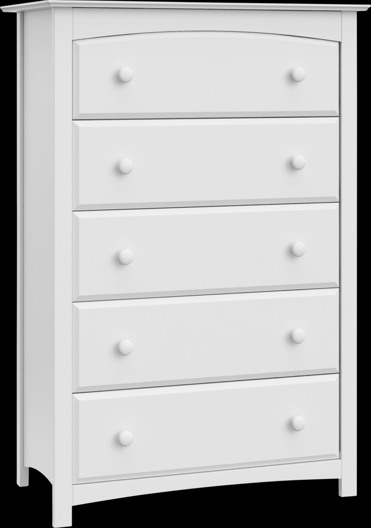 Kids Theophilus White 5 Drawer Chest - Thumbnail - Image 1