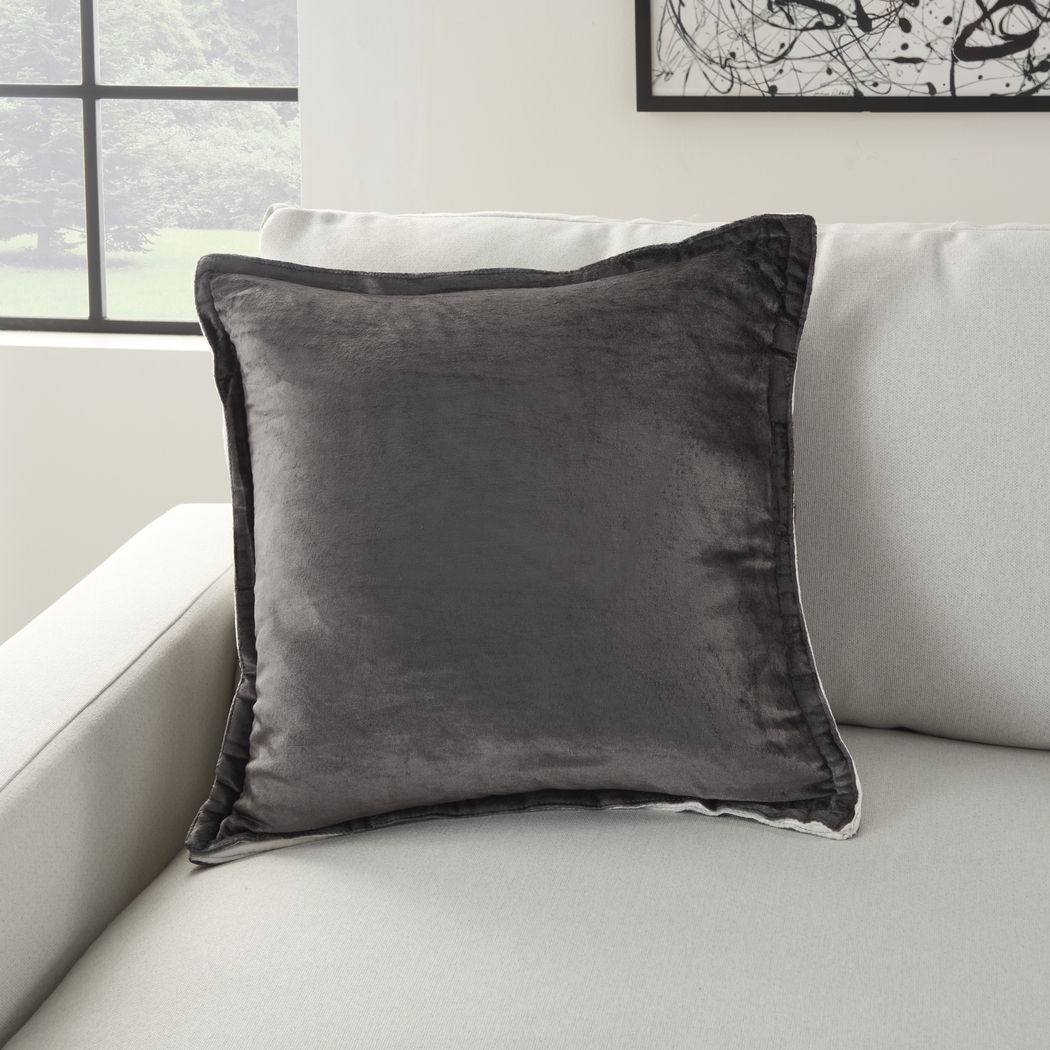 Kids Thirza Charcoal Throw Pillow - Thumbnail - Image 4
