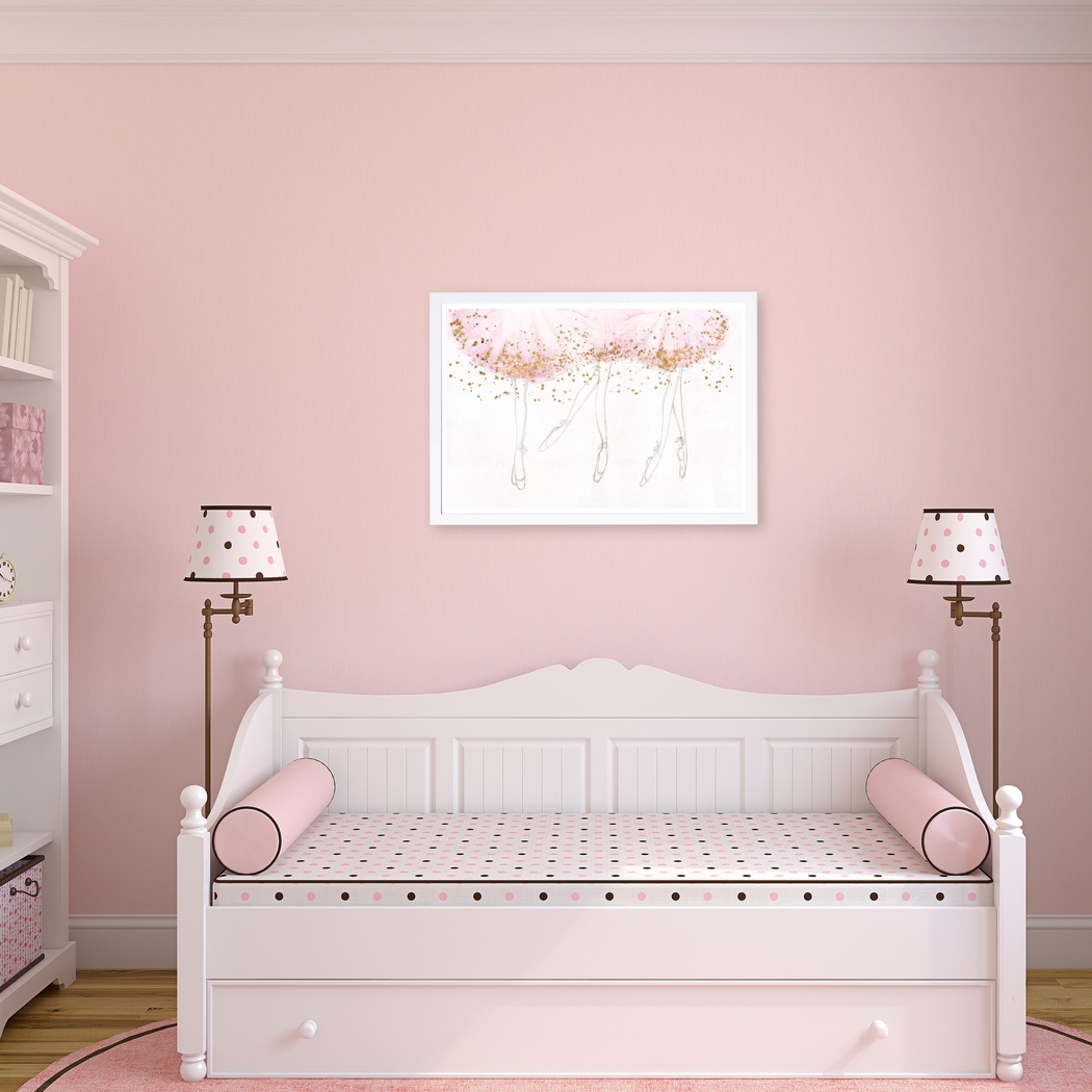 Kids Three Ballerinas Pink Wall Art - Thumbnail - Image 3