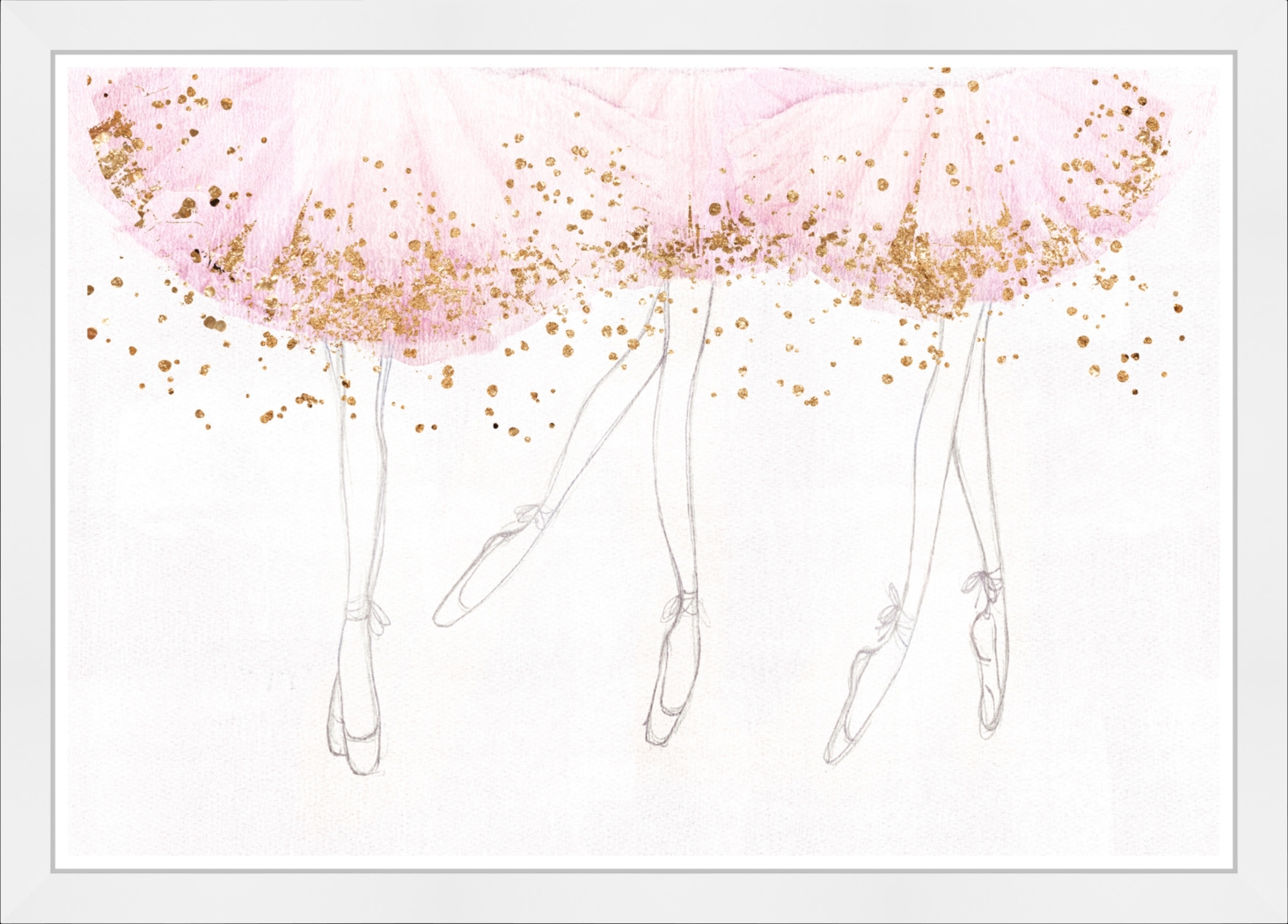 Kids Three Ballerinas Pink Wall Art - Thumbnail - Image 1