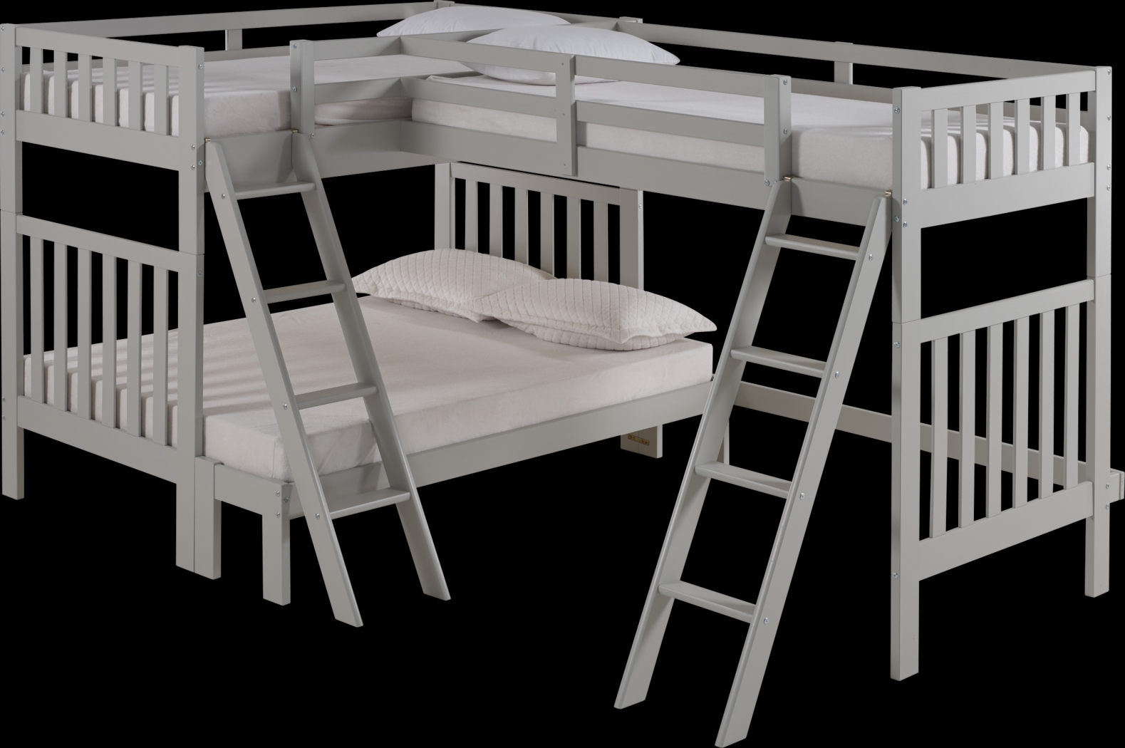 Kids Tillcester Dove Gray Twin/Twin/Full Bunk Bed - Thumbnail - Image 1