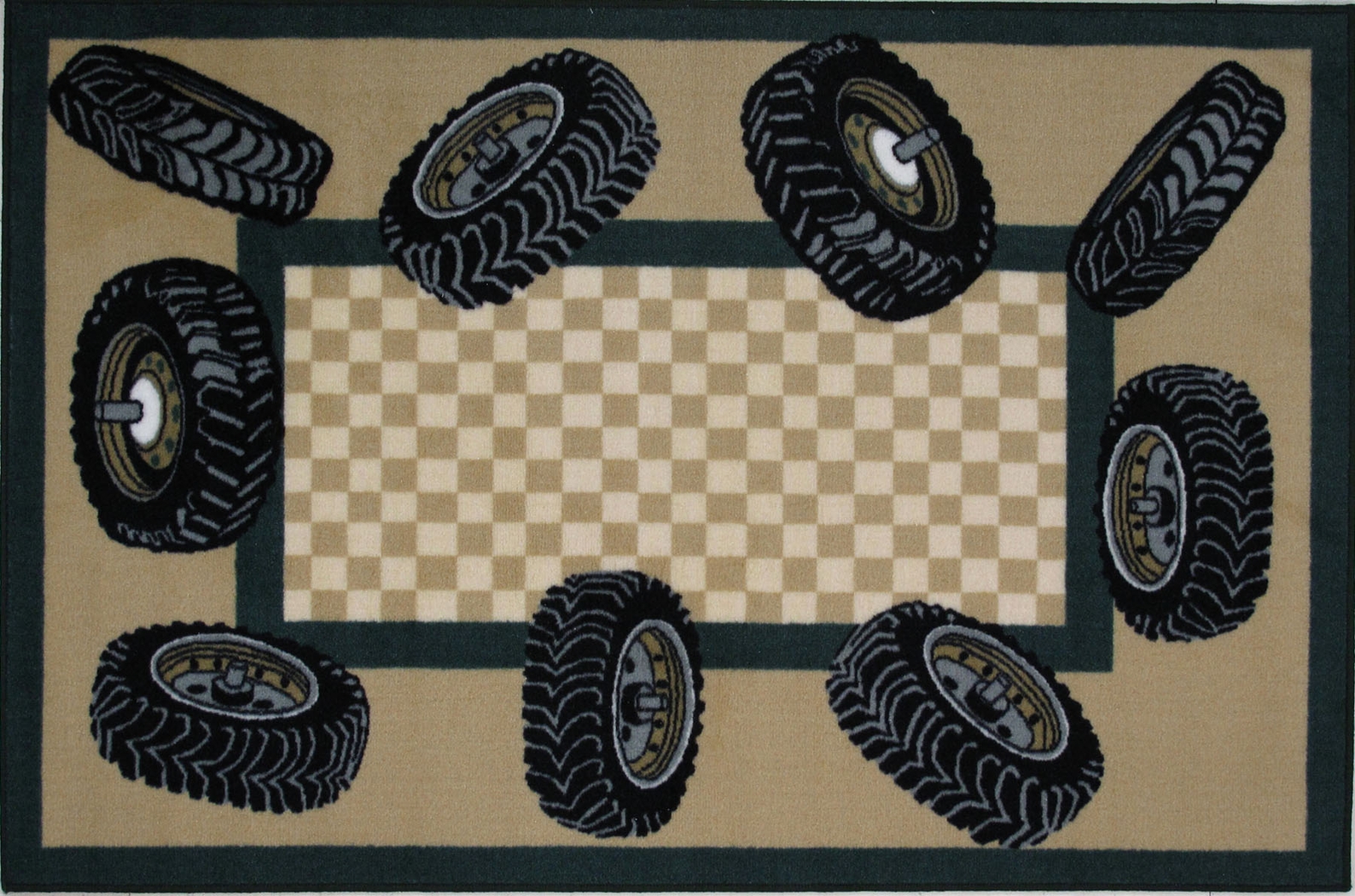 Kids Tire Truck Brown 3' x 5' Rug - Thumbnail - Image 1