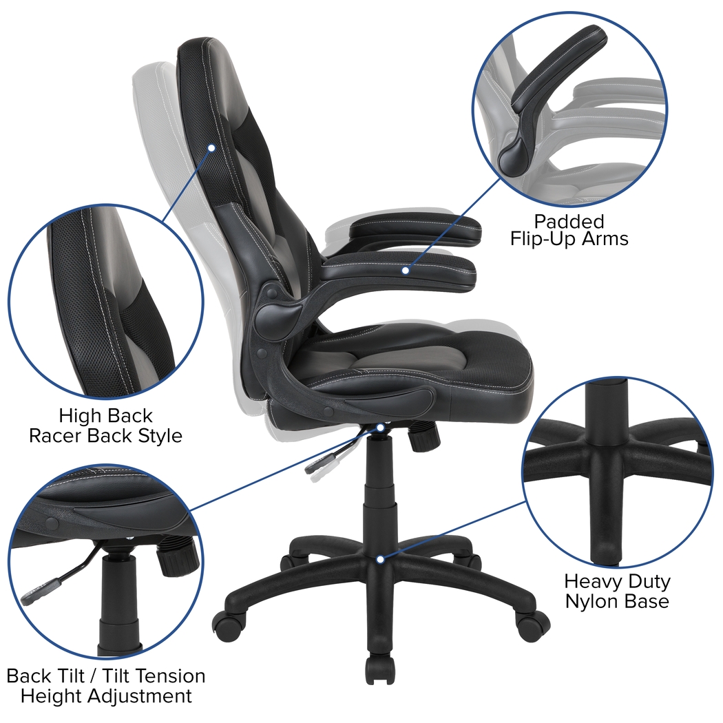 Tournne Black Office Gaming Chair - Thumbnail - Image 12