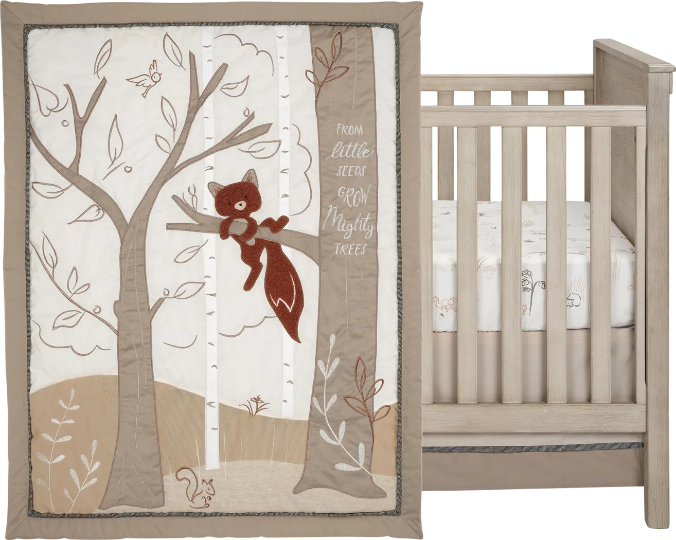 Kids Treetop Fox Beige Baby Bedding Set - Image 2