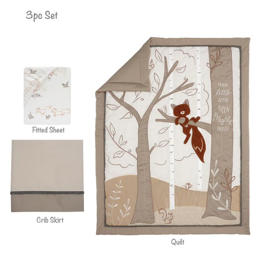 Kids Treetop Fox Beige Baby Bedding Set - Image 5