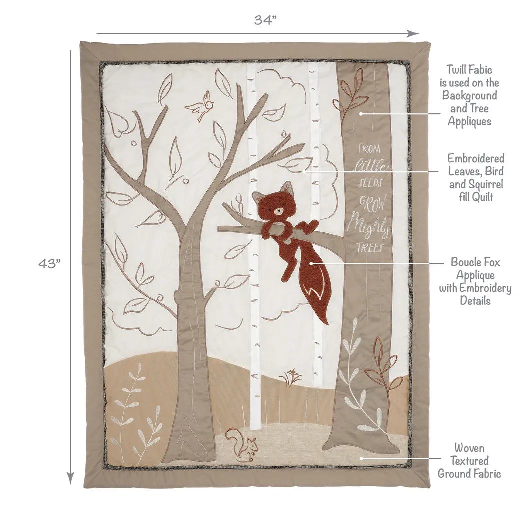 Kids Treetop Fox Beige Baby Bedding Set - Image 6