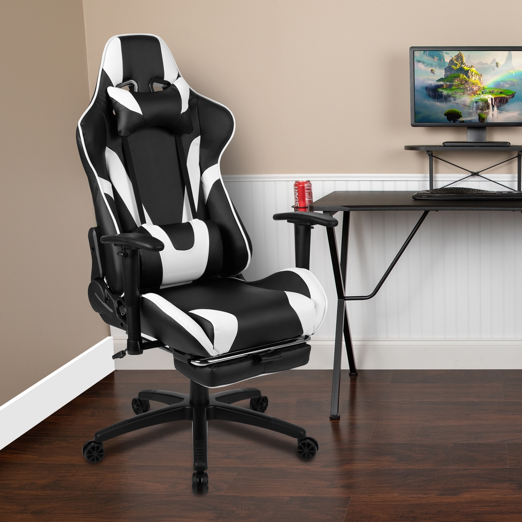 Trexxe White Ergonomic PC Gaming Chair with Footrest - Thumbnail - Image 9