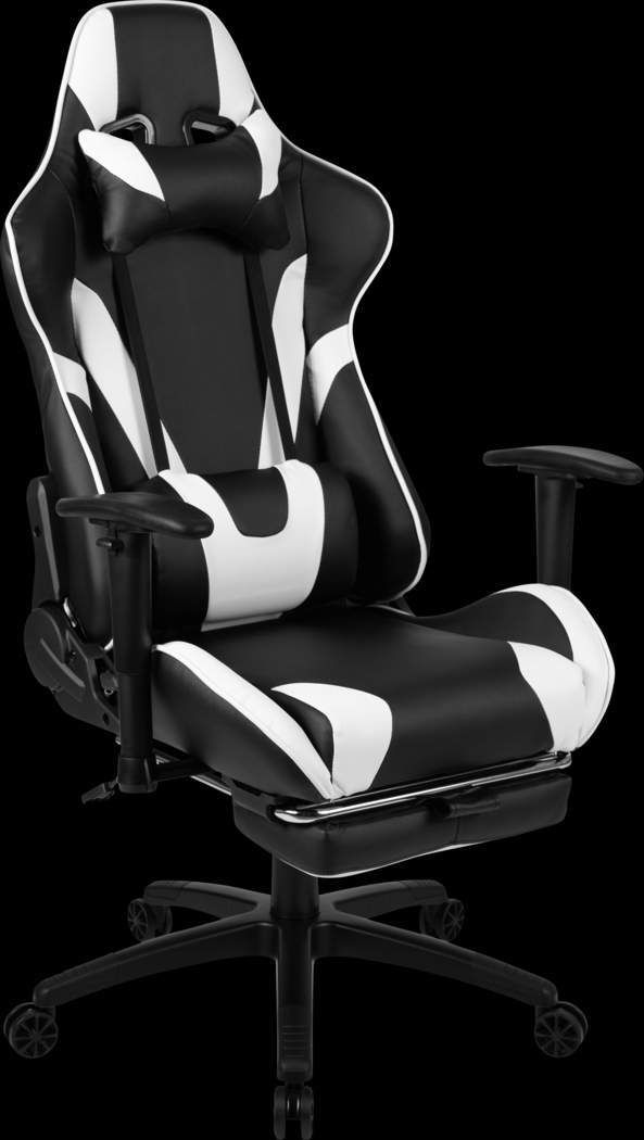 Trexxe White Ergonomic PC Gaming Chair with Footrest - Thumbnail - Image 1