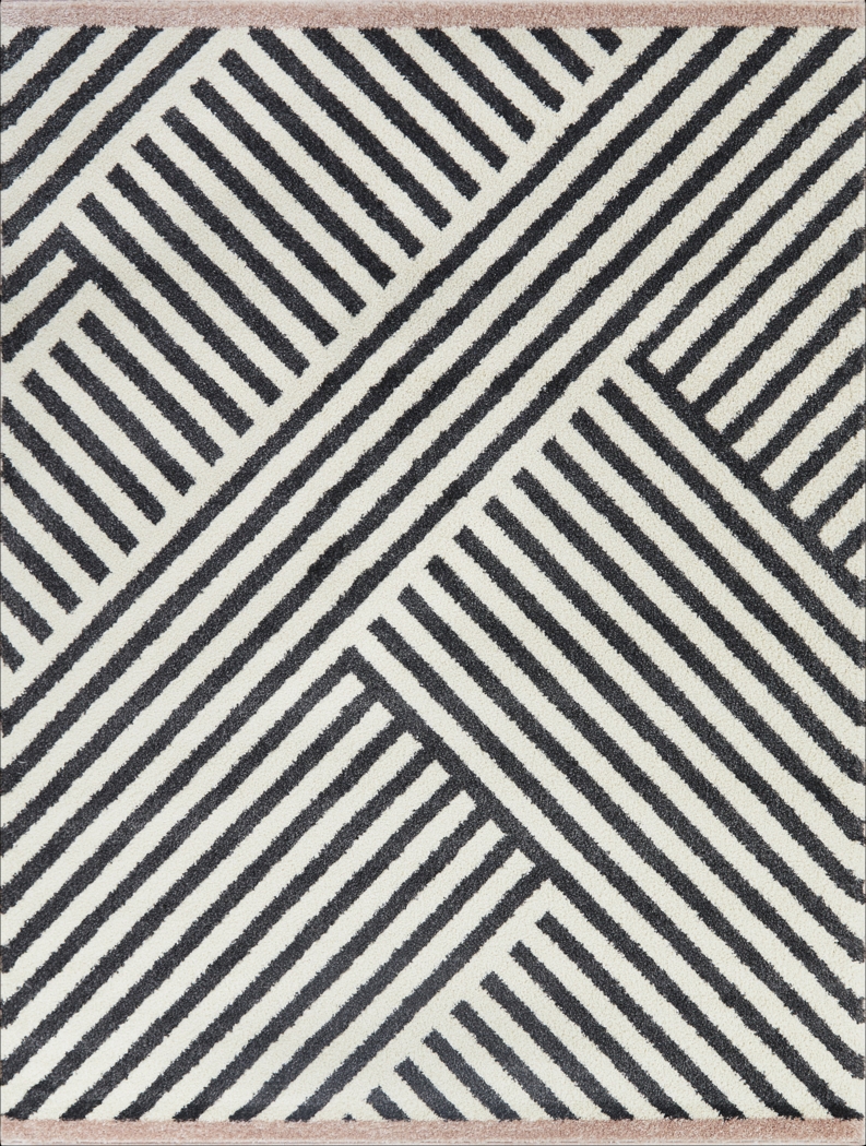 Kids Tritora Black/Gray 5'3 x 7' Rug - Thumbnail - Image 1