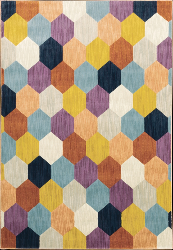 Kids Tropical Scales Rainbow 3'10 x 5'5 Rug - Thumbnail - Image 1