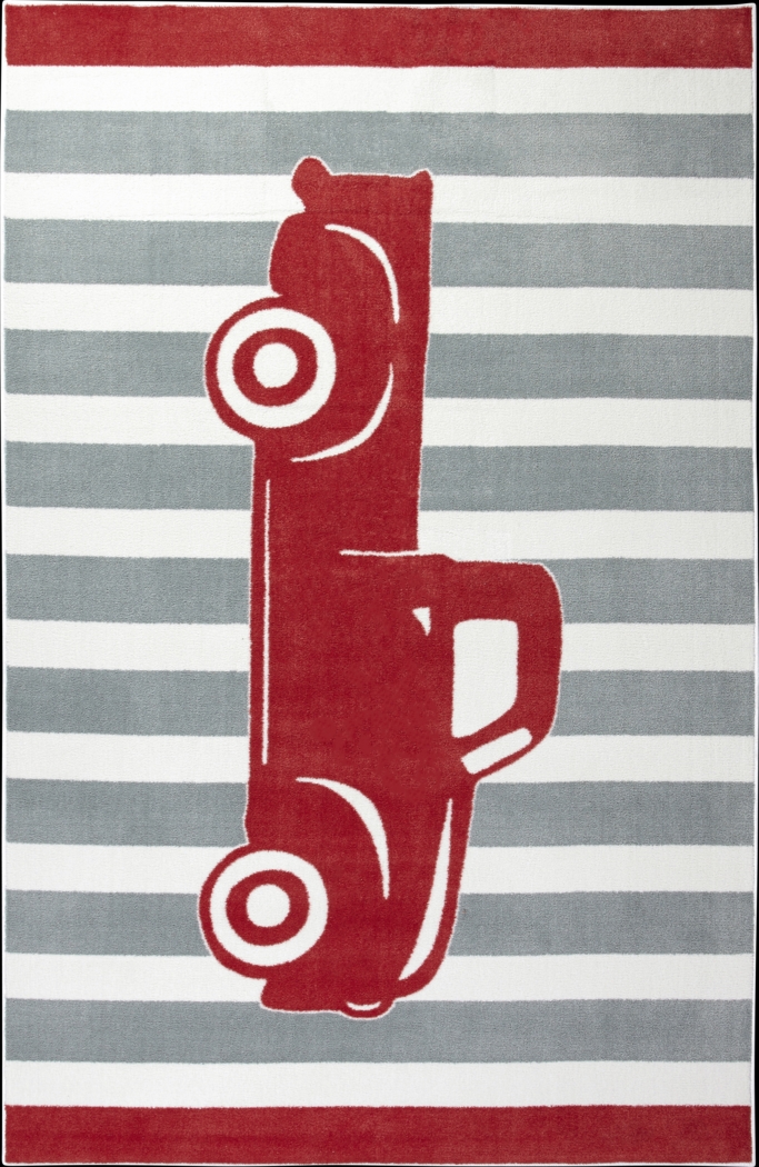 Kids Truck Way Crimson 5' x 8' Rug - Thumbnail - Image 1