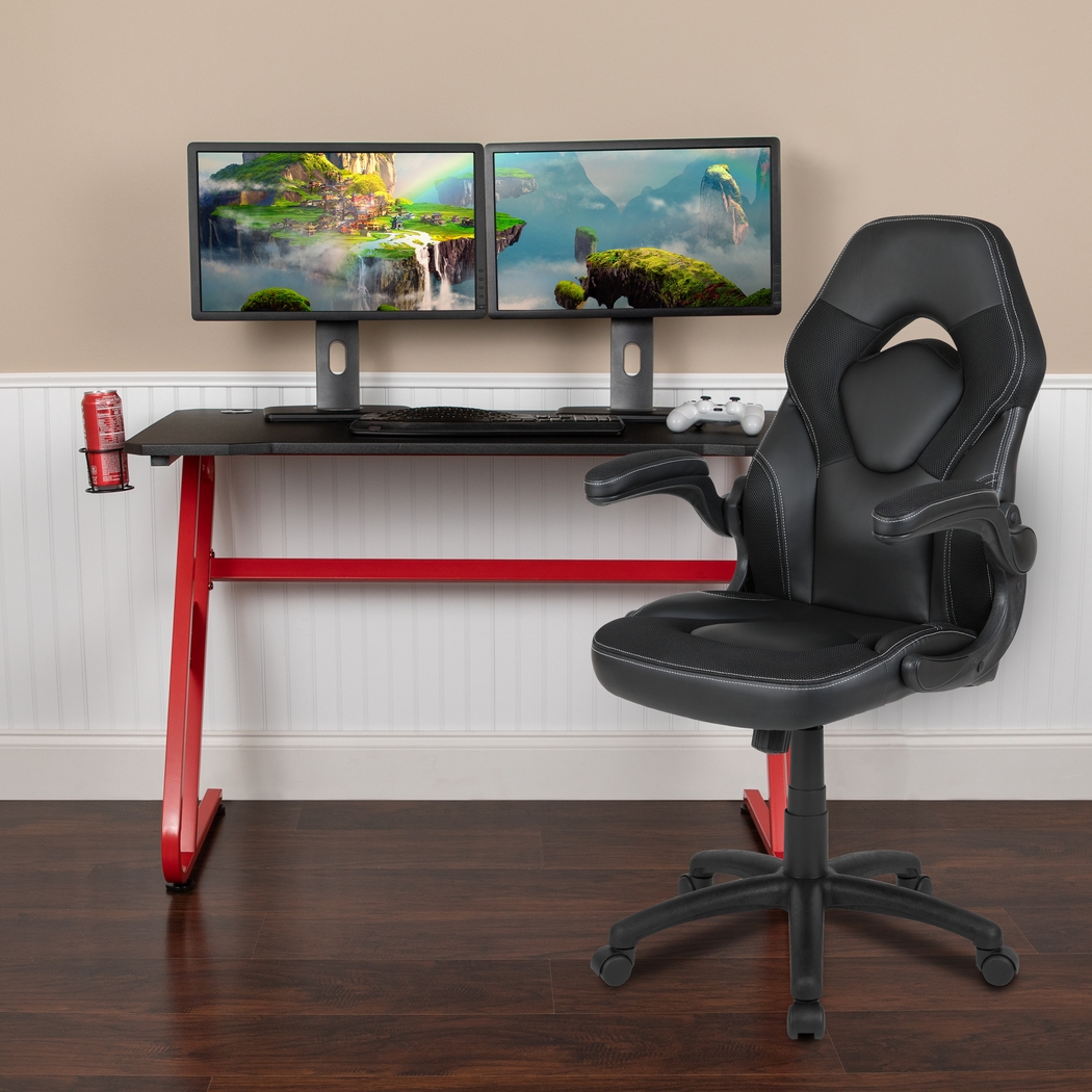 Kids Turole Red/Black Gaming Desk and Chair Set - Thumbnail - Image 2