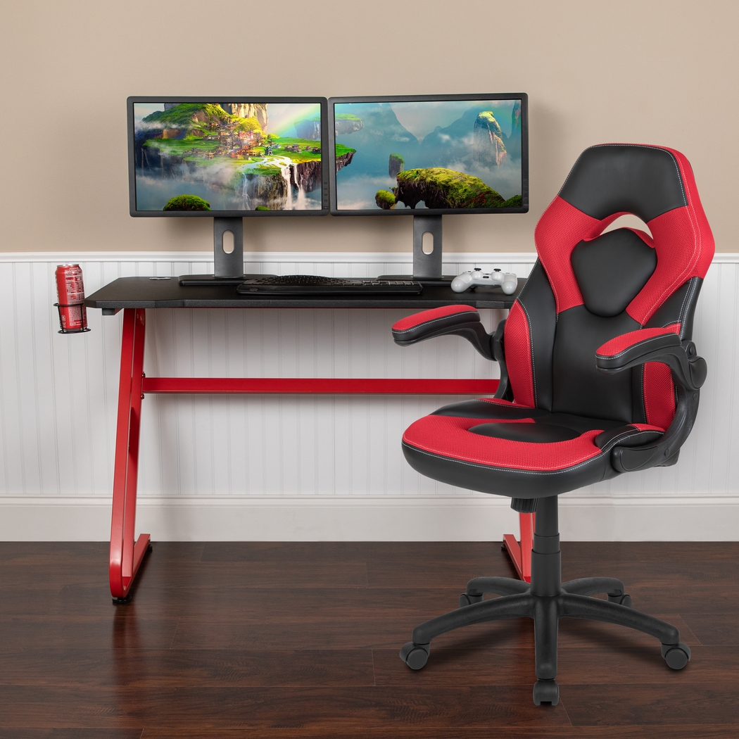 Kids Turole Red Gaming Desk and Chair Set - Thumbnail - Image 2
