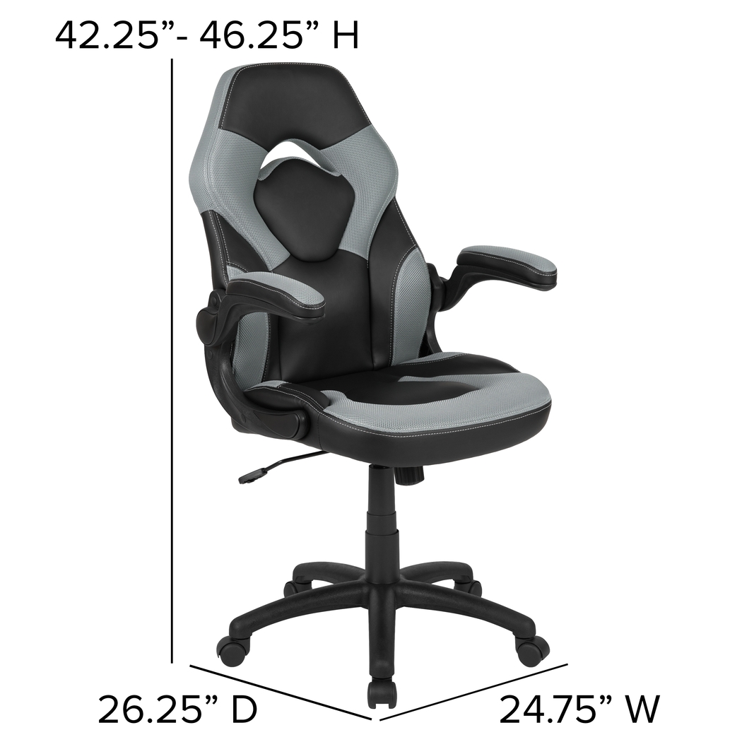 Kids Turole Red/Gray Gaming Desk and Chair Set - Thumbnail - Image 3