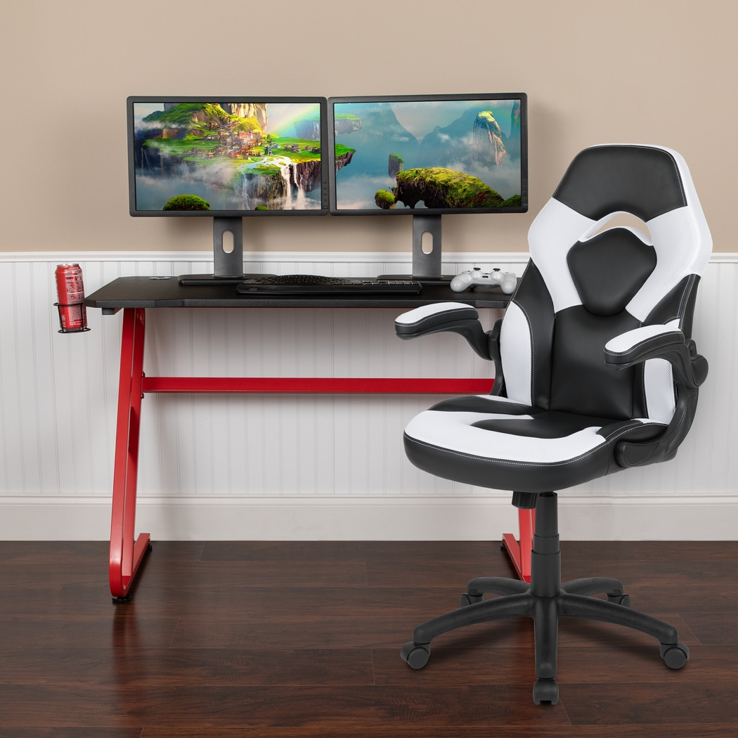 Kids Turole Red/White Gaming Desk and Chair Set - Thumbnail - Image 2