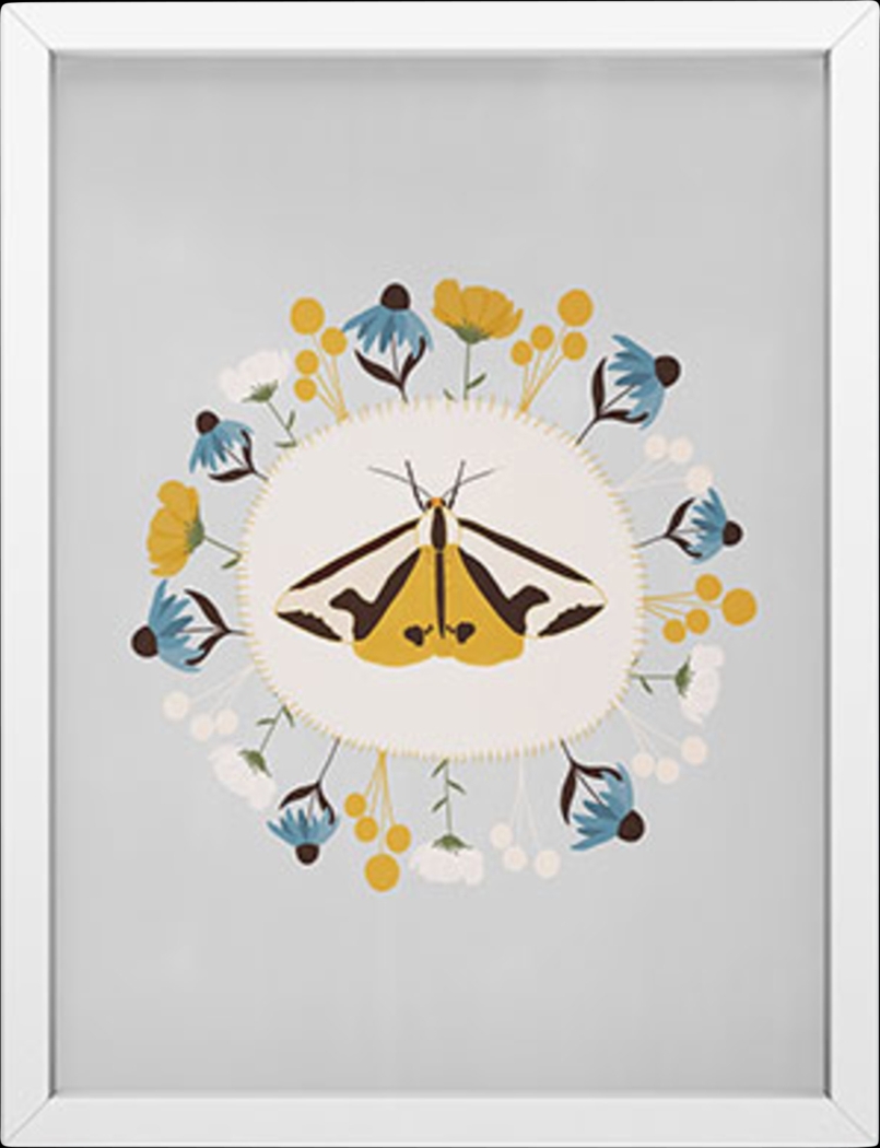 Kids Twigs And Flowers White Mini Framed Art - Thumbnail - Image 1