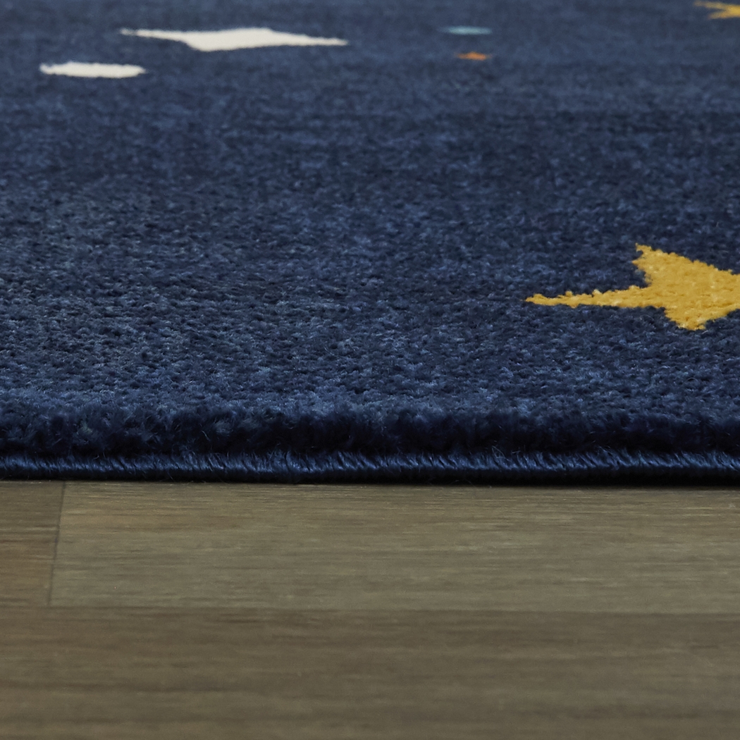 Kids Twinkly Night Navy 5'3 x 7' Rug - Thumbnail - Image 5