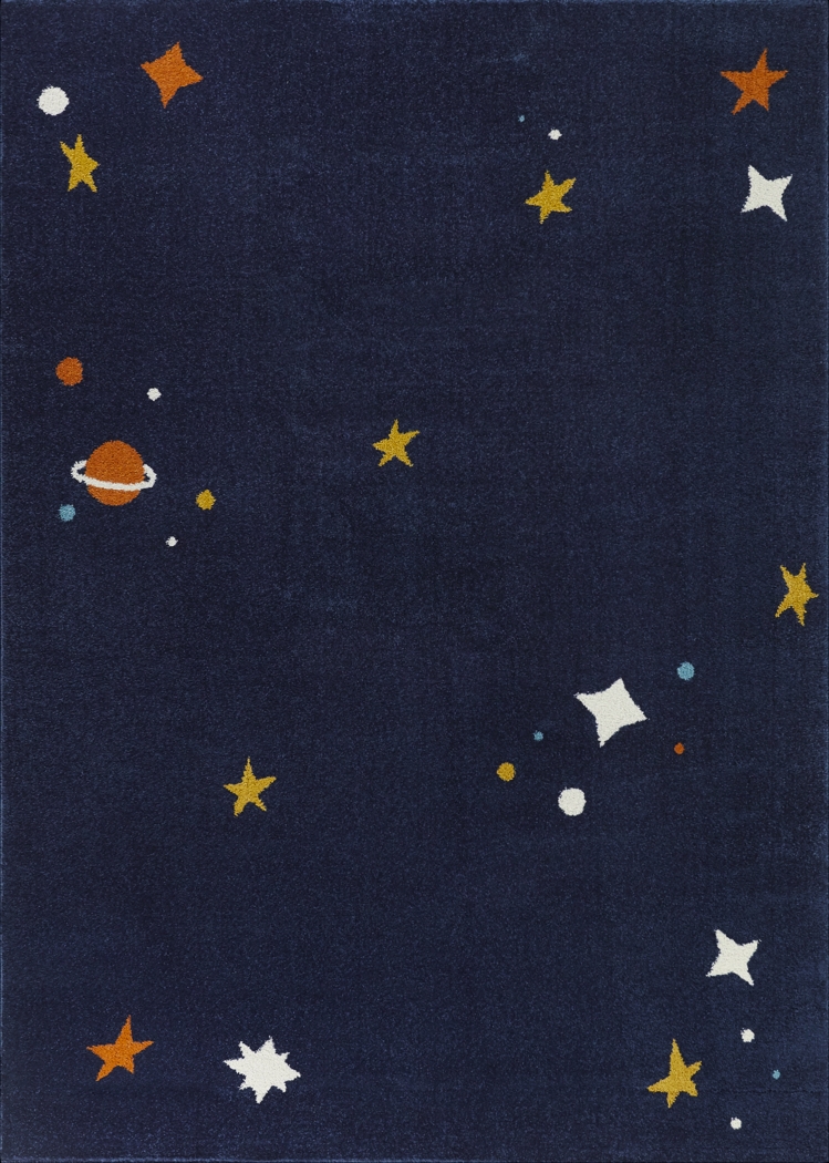 Kids Twinkly Night Navy 5'3 x 7' Rug - Thumbnail - Image 1