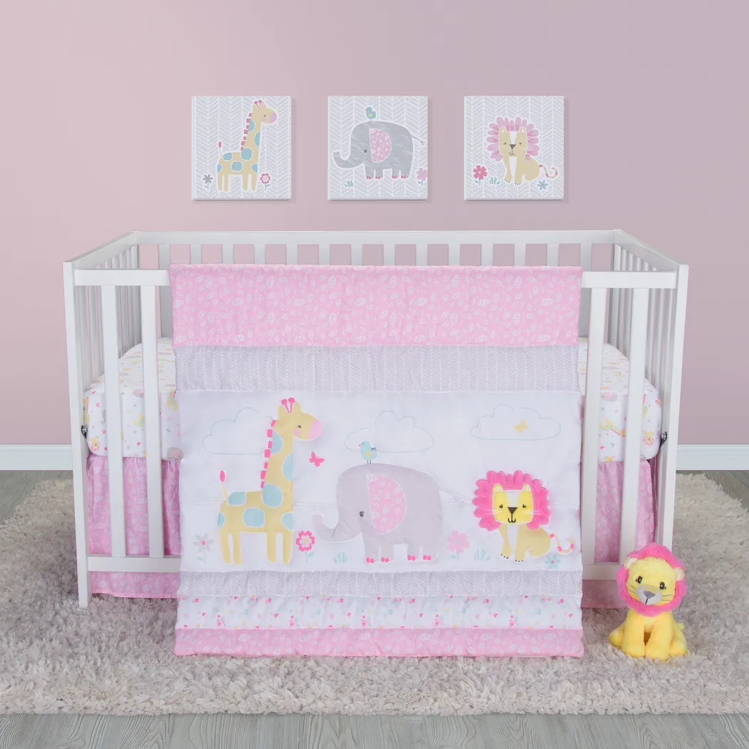 Kids Unai Pink 4 Pc Baby Bedding Set - Thumbnail - Image 1