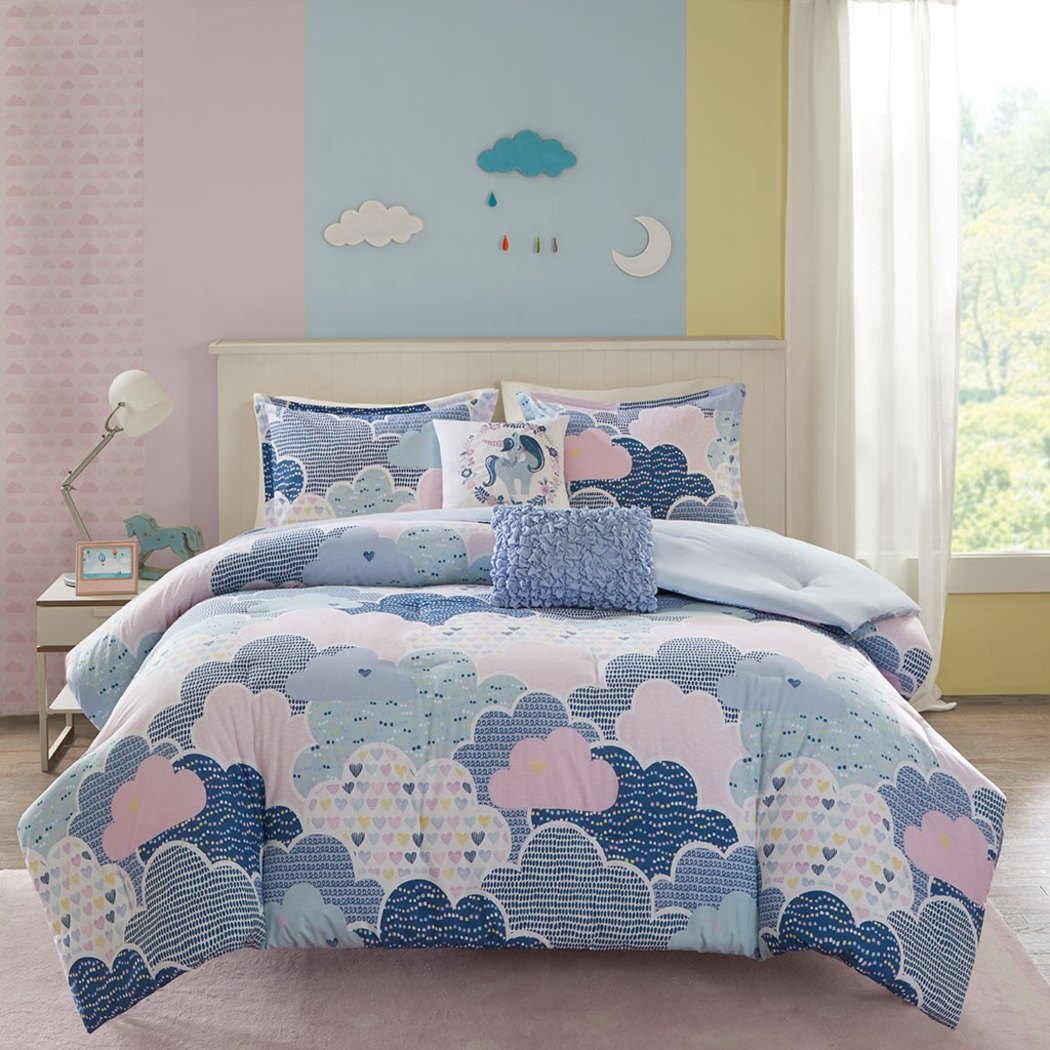 Kids Unicorn Clouds Blue Twin Comforter Set - Thumbnail - Image 7