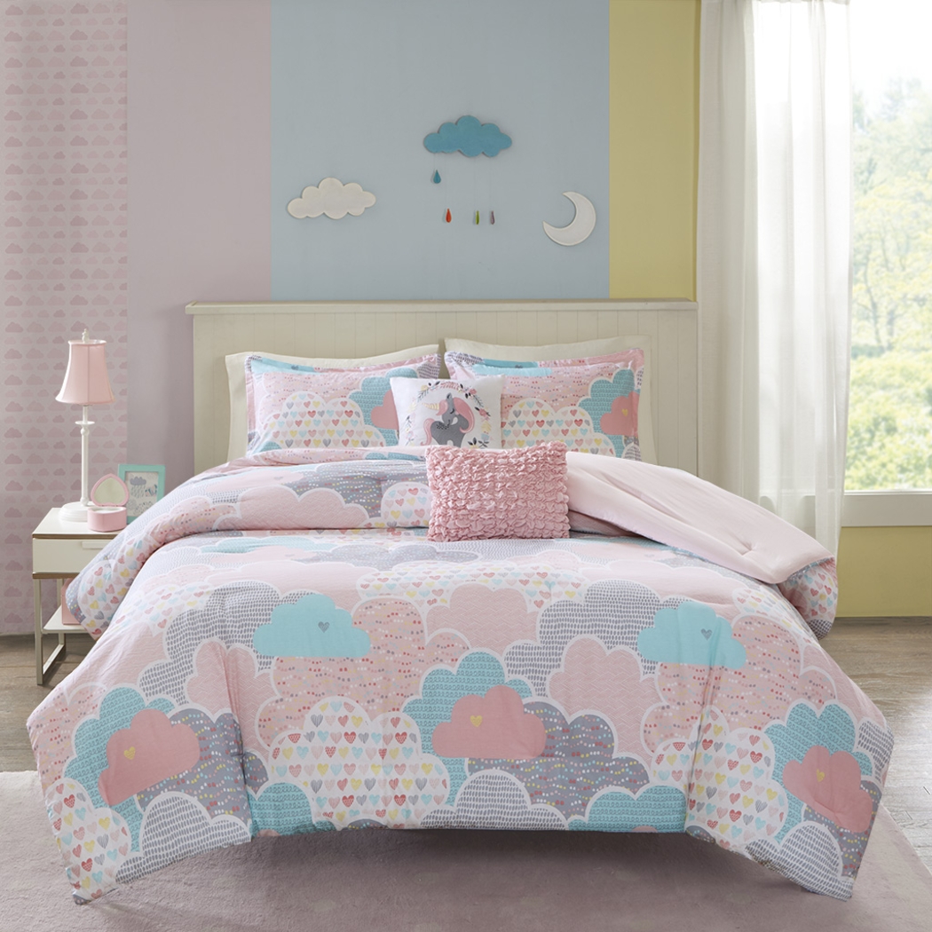 Kids Unicorn Clouds Pink Twin Comforter Set - Thumbnail - Image 7